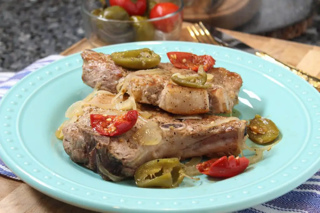 Pork Chops with Hot Cherry Peppers Recipe