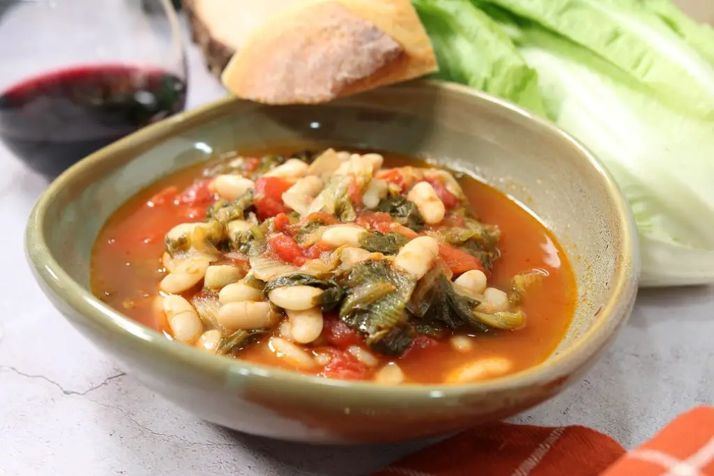 Escarole and Beans in red sauce