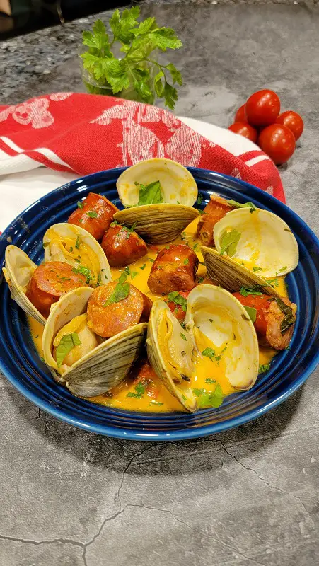 Clams and Chorizo in a Cream Sauce