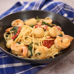 Spaghetti with Shrimp and Scallops