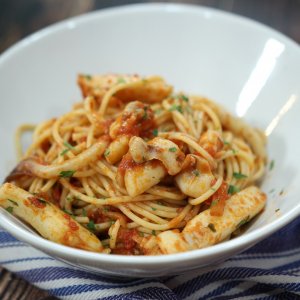 Seppie Fra Diavolo with Spaghetti