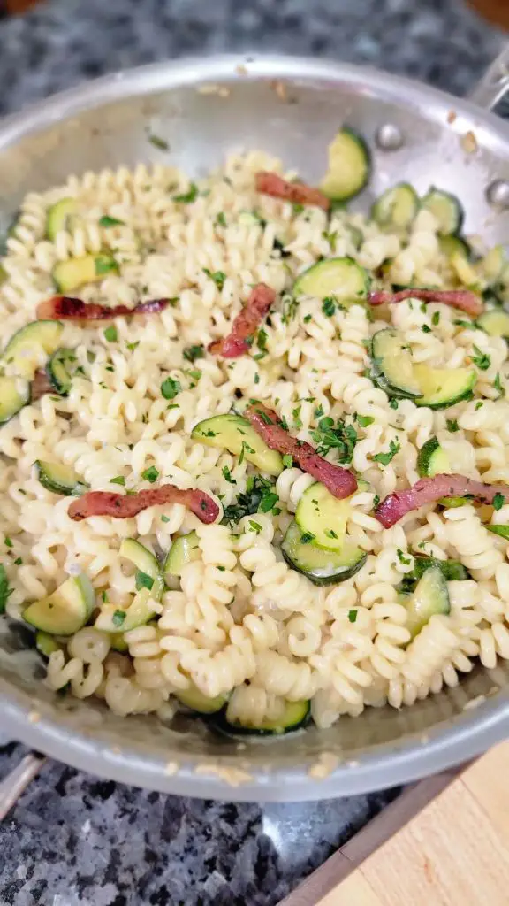 Creamy Cavatappi with Rich Gorgonzola and Crispy Guanciale