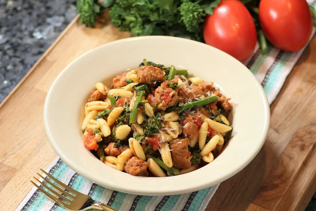 Homemade Ricotta Cavatelli with Sausage and Swiss Chard, and a