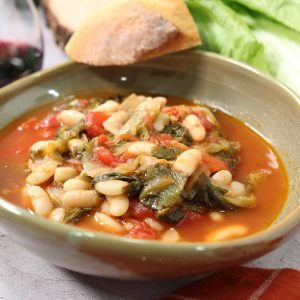 Escarole and Beans in red sauce