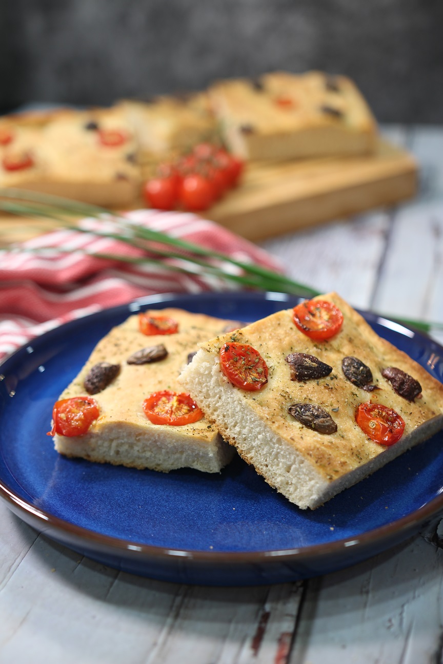 Homemade Focaccia with Olives and Tomatoes Pasquale Sciarappa Recipes