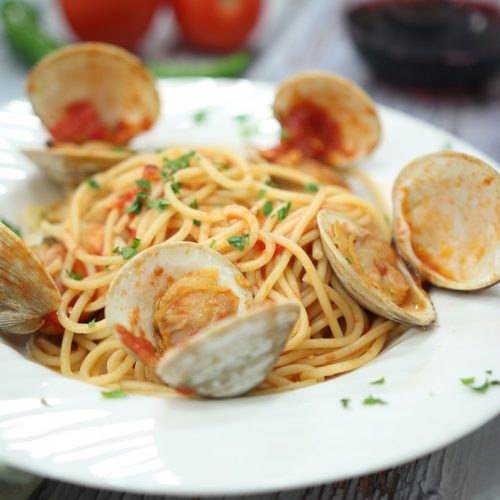 Pasta with Clams in Red Sauce Pasquale Sciarappa Recipes