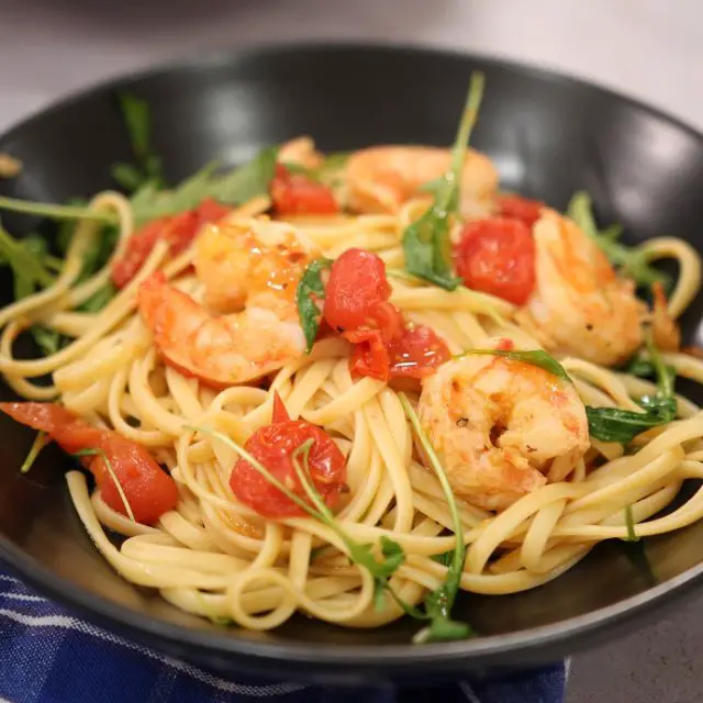 Linguine with Shrimp and Arugula | Pasquale Sciarappa Recipes