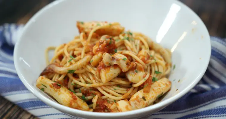 Seppie Fra Diavolo with Spaghetti