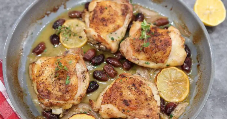 Braised Lemon Chicken with Olives