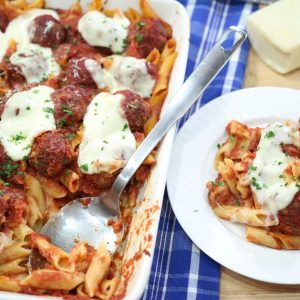 Baked Penne and Meatball Casserole
