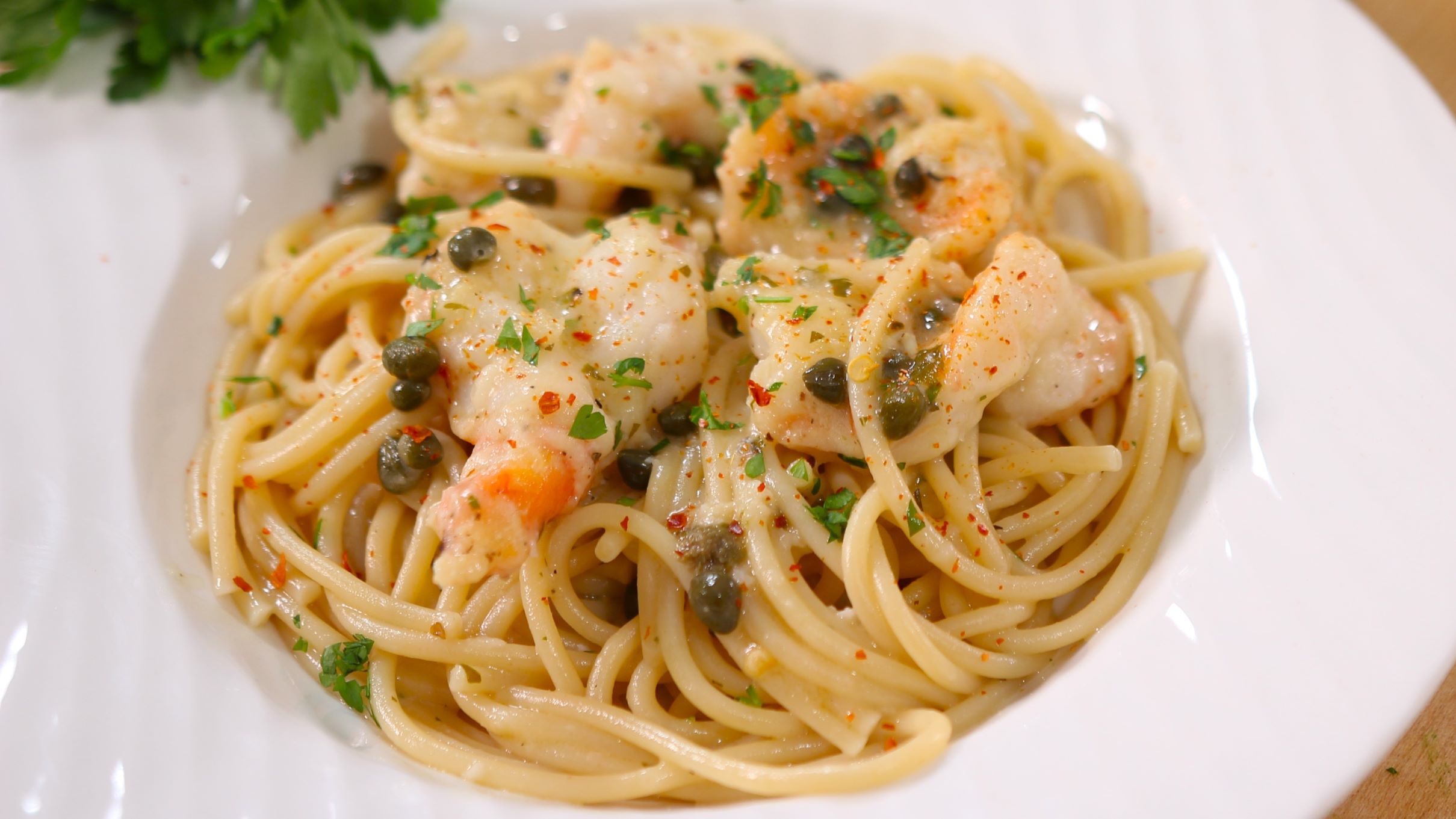 Spaghetti with Shrimp Piccata | Pasquale Sciarappa Recipes